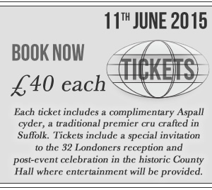 Click here to buy tickets - £40 each, 11th june 2015